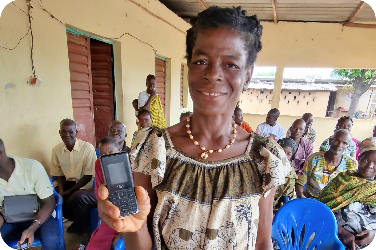 3. ABOUT US Woman holding phone